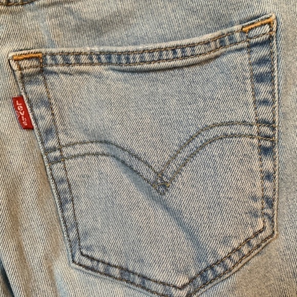 Levi’s 511 Slim Fit Light Wash Distressed Red Tab Mid-Rise Jeans Unisex 29W 32L - Picture 6 of 10